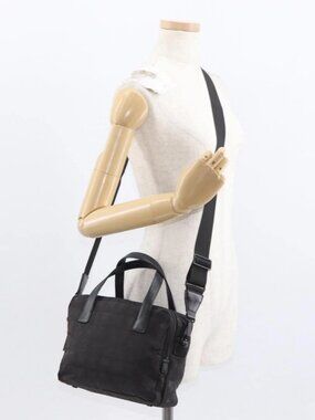 CHANEL New Travel line Hand Bag Nylon 2way Black CC Auth bs30708